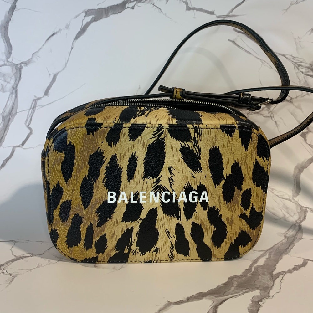Balenciaga cheetah camera bag